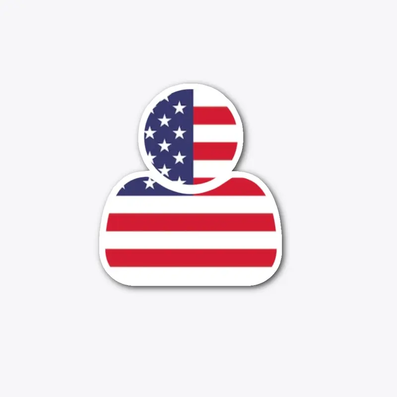 American Flag Person Sticker